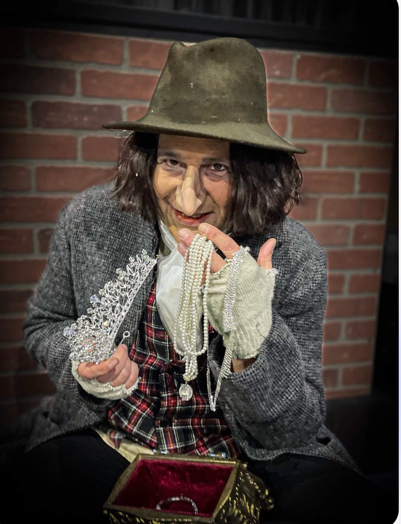 J.D. Dill, Arnold Engineering Development Complex team member is shown in full costumer as the character Fagin in the musical “Oliver!” during a rehearsal in January at the Manchester Arts Center in Manchester, Tennessee.