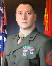 (Jan. 24, 2023) Official portrait of Staff Sgt. Corey Wolfe, Center for Naval Aviation Technical Training Unit New River, North Carolina. (U.S. Marine Corps photo)