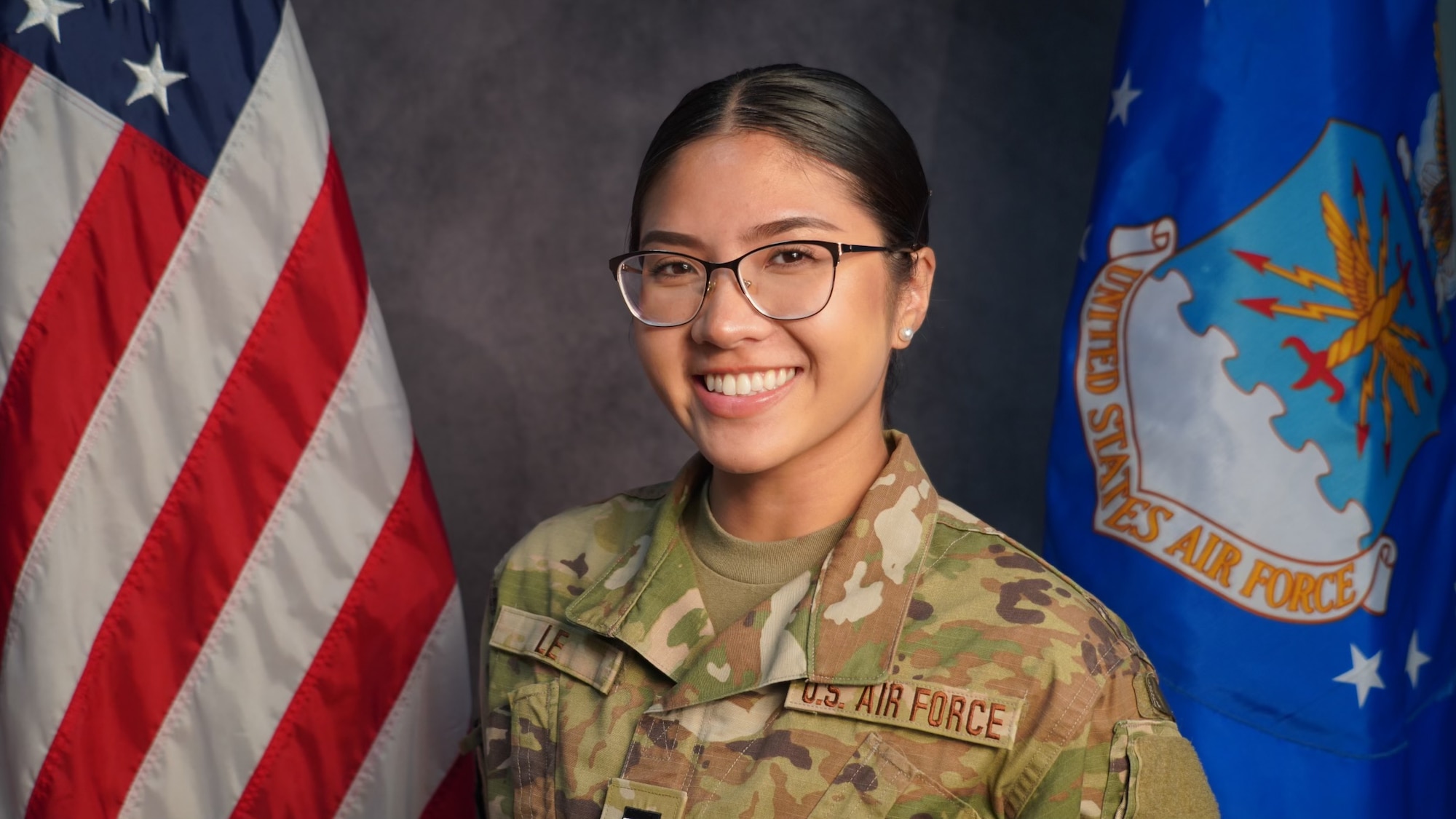 Air Force ROTC Cadet Thu Le is one of the cadets taking over the AFROTC Instagram account on Jan. 27, 2023, to promote the new Charles McGee Leadership Award for cadets. Information about the new award will be shared during a ceremony at the University of Maryland. Le is a crosstown student attending George Mason University, Fairfax, Virginia. She commissions in May and plans to be a security forces officer.