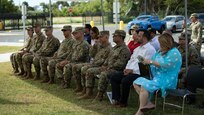 U.S. Army Reserve Brig. Gen. Eric Folkestad, 81st Readiness Division Commanding General, Rep. Jenniffer González Colón, U.S. Congresswoman for Puerto Rico, Hon. Omar J. Marrero, Secretary of State, among others distinguished visitors at the Aguadilla Army Reserve Center ribbon cutting ceremony, January 22,2023 in Puerto Rico.