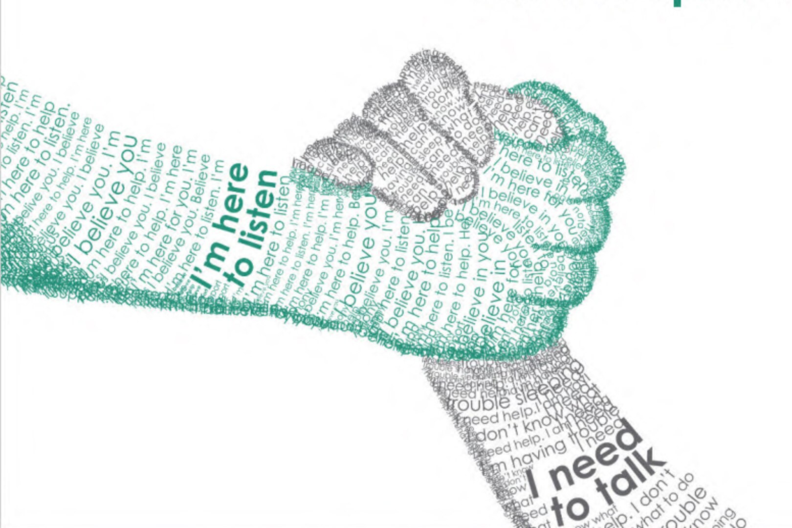 A drawing shows two hands clasped.