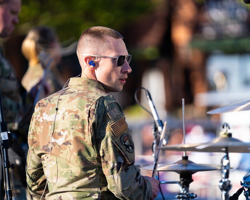 Various new pictures of the performing group Max Impact, from the United States Air Force Band.