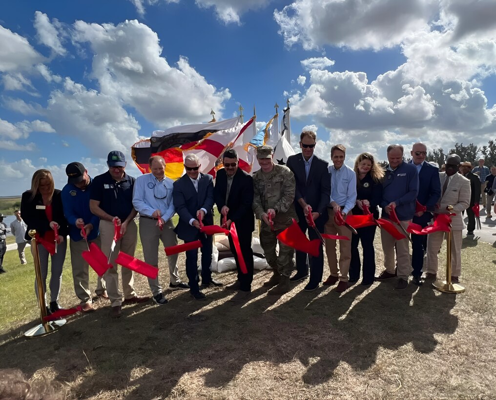 The U.S. Army Corps of Engineers Jacksonville District (USACE) hosted a ribbon-cutting event to celebrate completion of construction for the Herbert Hoover Dike Rehabilitation in Clewiston, Florida.