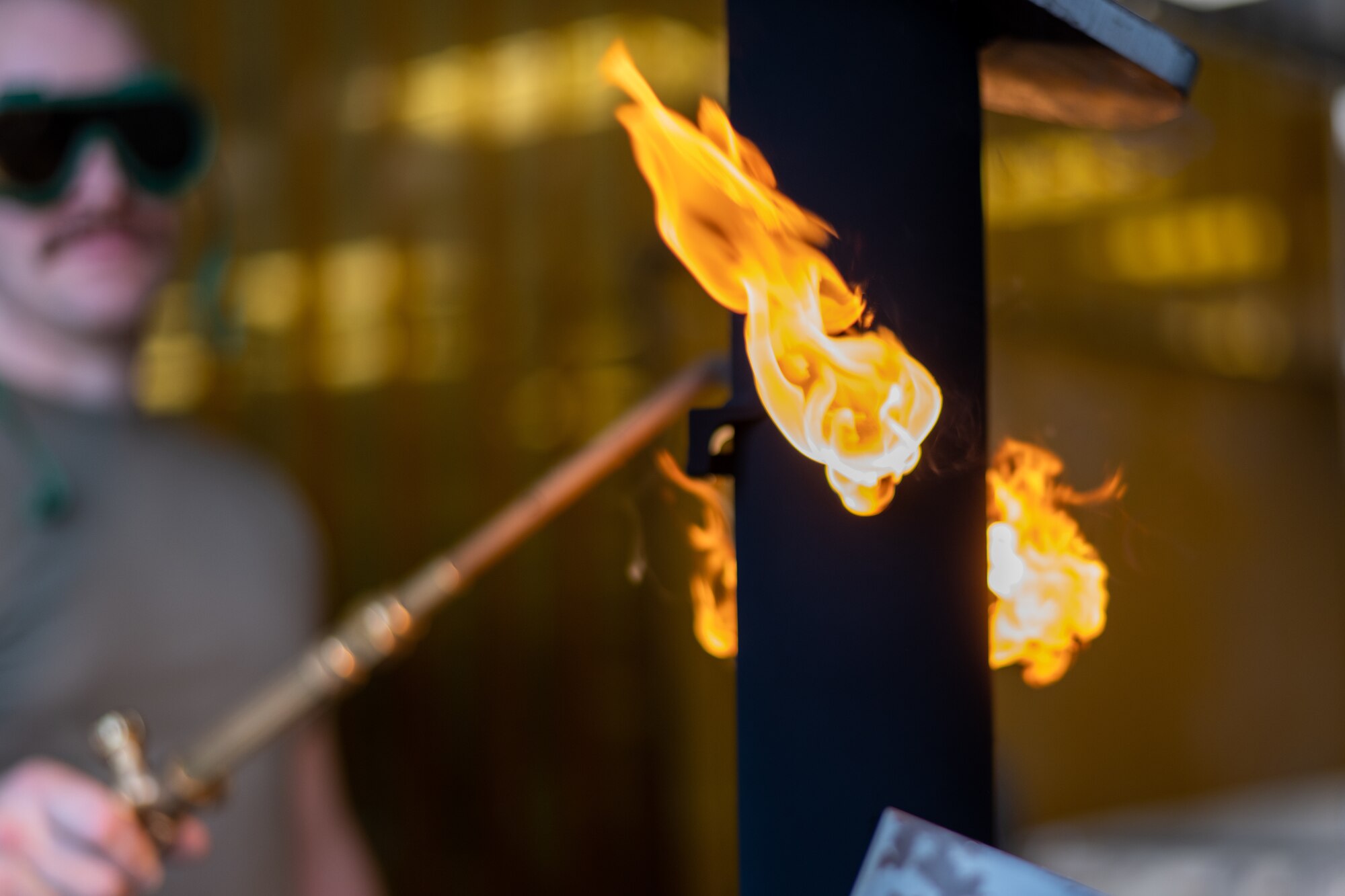 The heat treatment expanded the joining metal allowing the pieces to separate with ease. This new process reduced the separation time from eight hours to 20 minutes. (U.S. Air Force photo by Airman 1st Class Zachary Foster)