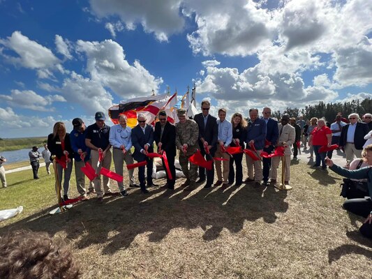 The U.S. Army Corps of Engineers Jacksonville District (USACE) hosted a ribbon-cutting event to celebrate completion of construction for the Herbert Hoover Dike Rehabilitation in Clewiston, Florida.