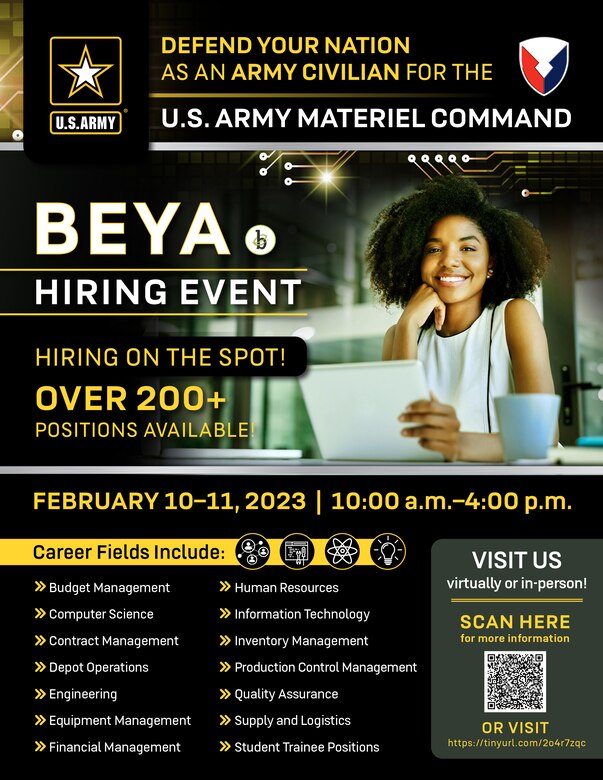 The commander of the U.S. Army Aviation and Missile Command, or AMCOM, and the director of the AMCOM Logistics Center will meet in-person and virtually with hundreds of job candidates to continue to build AMCOM’s diverse workforce.