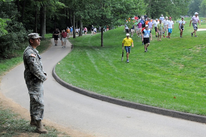 More than 40 Guardsmen assisted Louisville Metro Police Department with security details at the club for the PGA Championship.