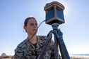 U.S. Marine Corps Lance Cpl. Nicole Leeds, an aviation meteorological equipment technician with 1st Intelligence Battalion, I Marine Expeditionary Force Information Group, inspects an Advanced Micro Weather System during weather data collection at Marine Corps Base Camp Pendleton, California, Dec. 9, 2022. Weather data collection provides commanders with vital information that can determine actions on the battlefield. (U.S. Marine Corps photo by Cpl. Patrick Katz)