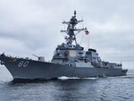 The Arleigh Burke-class guided-missile destroyer USS Roosevelt (DDG 80) arrived in Klaipėda, Lithuania, for a scheduled port visit, Jan. 26, 2023. Roosevelt, forward-deployed to Rota, Spain, began its fourth Forward Deployed Naval Forces-Europe (FDNF-E) patrol Sept. 27 in the U.S. Naval Forces Europe area of operations, employed by U.S. Sixth Fleet to defend U.S., allied and partner interests.