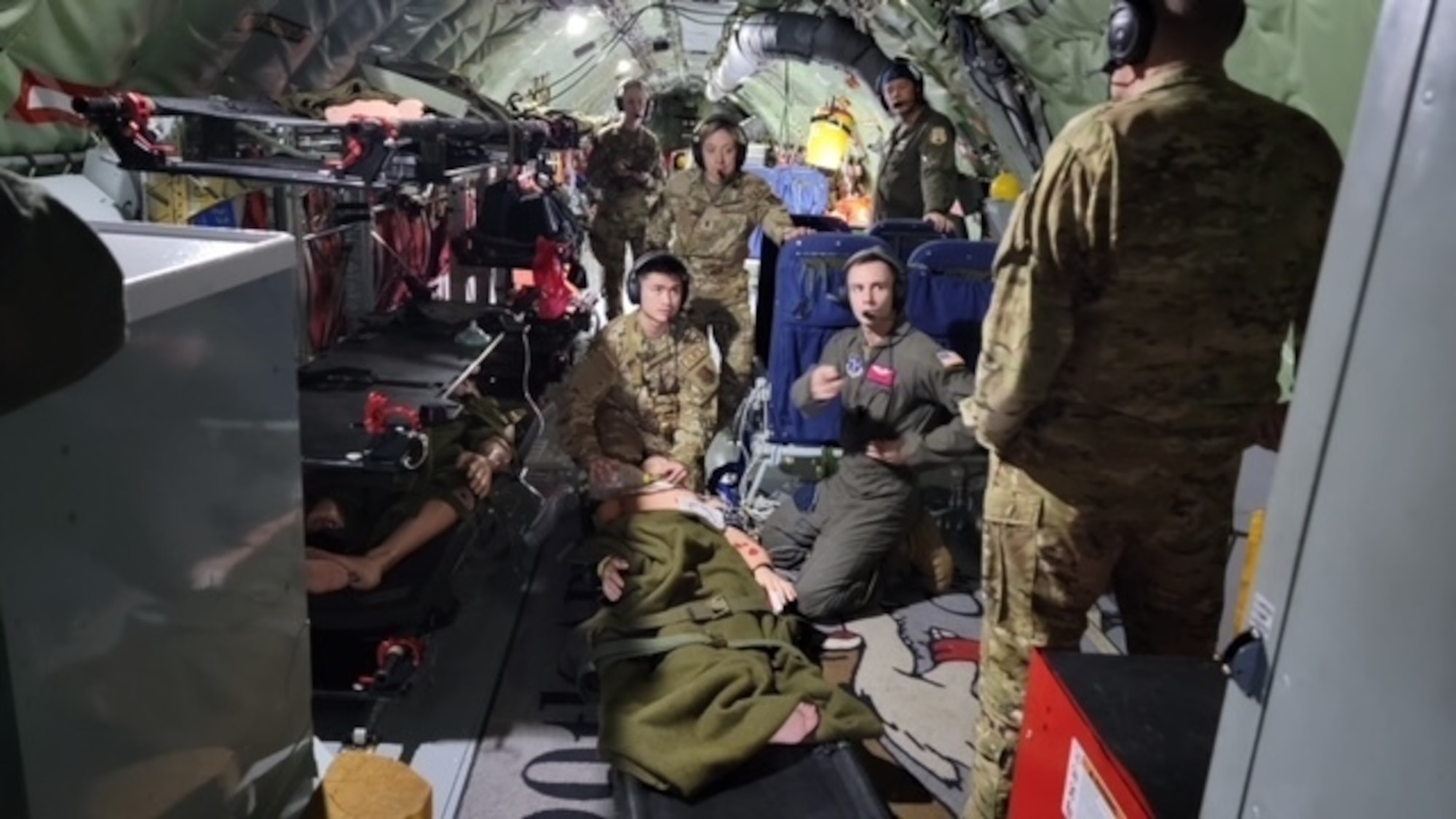 The 117th Air Refueling Squadron and the 190th Aircraft Maintenance Squadron participate in an Aeromedical Evacuation training mission in Oklahoma hosted by the 137th Aeromedical Evacuation Squadron Jan. 11, 2023.