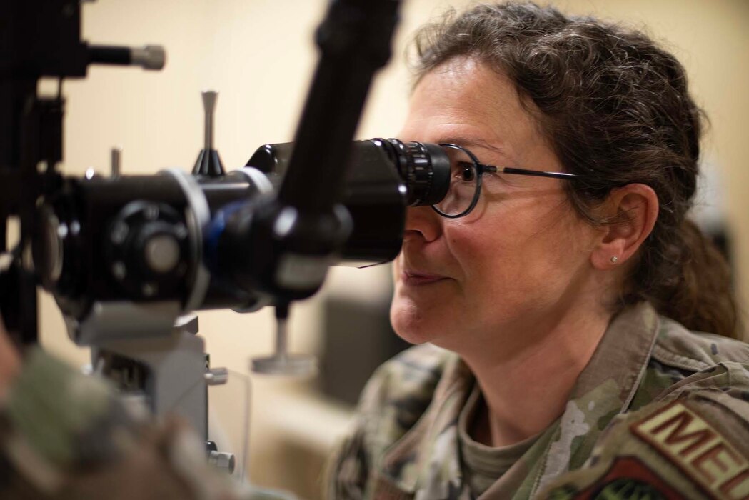 Airman getting vision tested