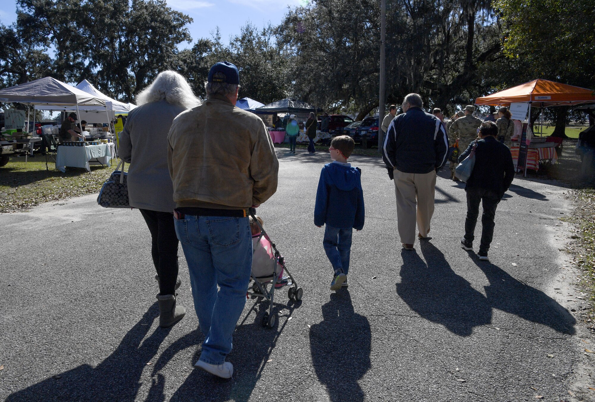 Keesler personnel and family members attend the Farmer's Market at the marina park at Keesler Air Force Base, Mississippi, Jan. 27, 2023.