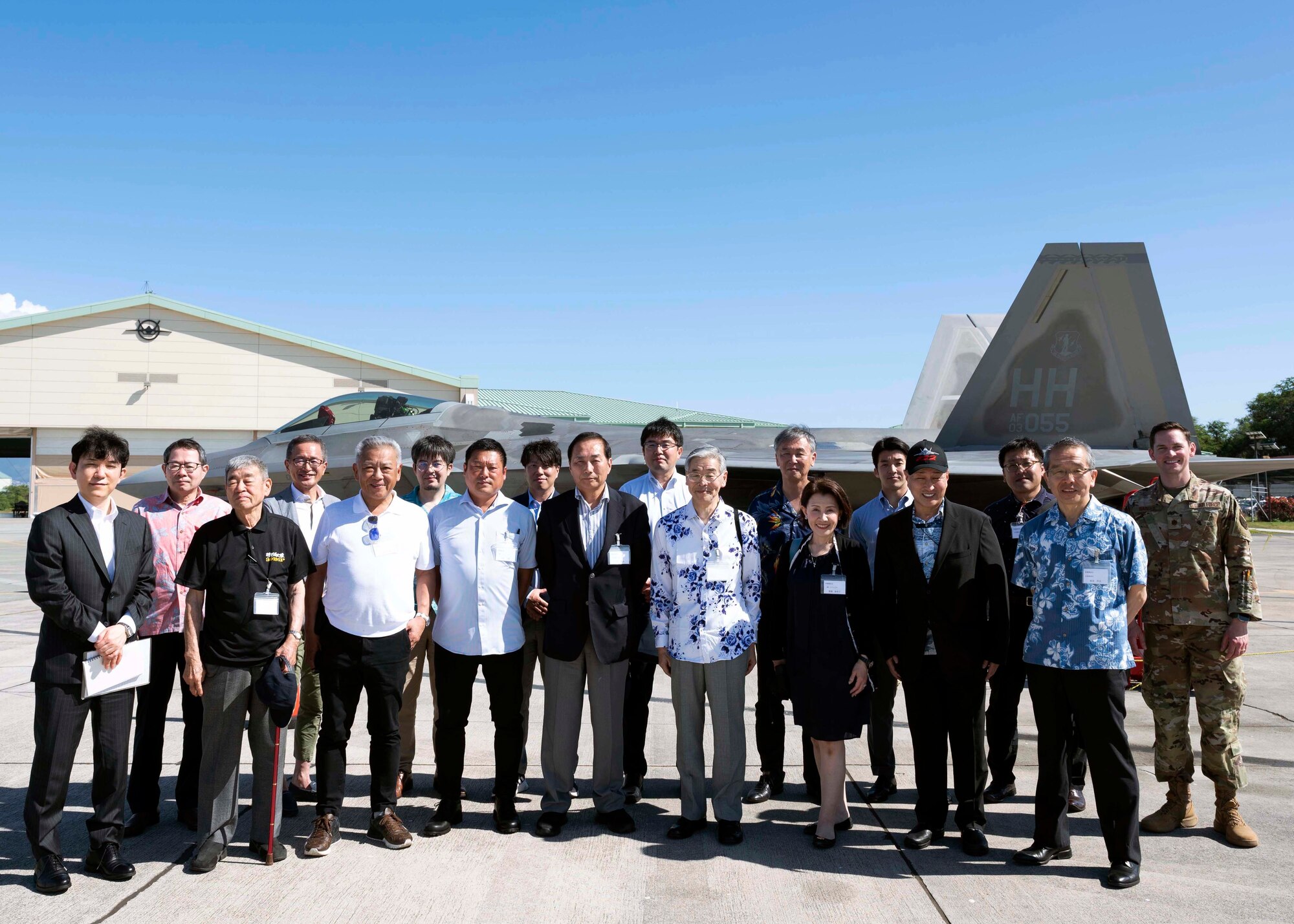 Photo of Japan Defense Society members posing for a group photo