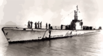 A digital re-creation of a photo of Gato-class boat USS Trigger (SS 237). Original photo from circa 1945.