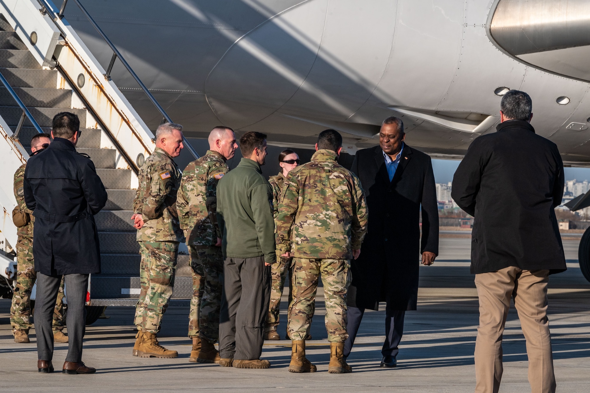 Photo of the Secretary of Defense and senior leadership on the Korean Peninsula.