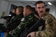 Sgt. 1st Class Justin Babb takes part in close quarters battle rehearsals with members of the Royal Thai Army. Babb is part of an SFAB Team assigned to Force Package 23-1, the 5th SFAB's forward-deployed element.