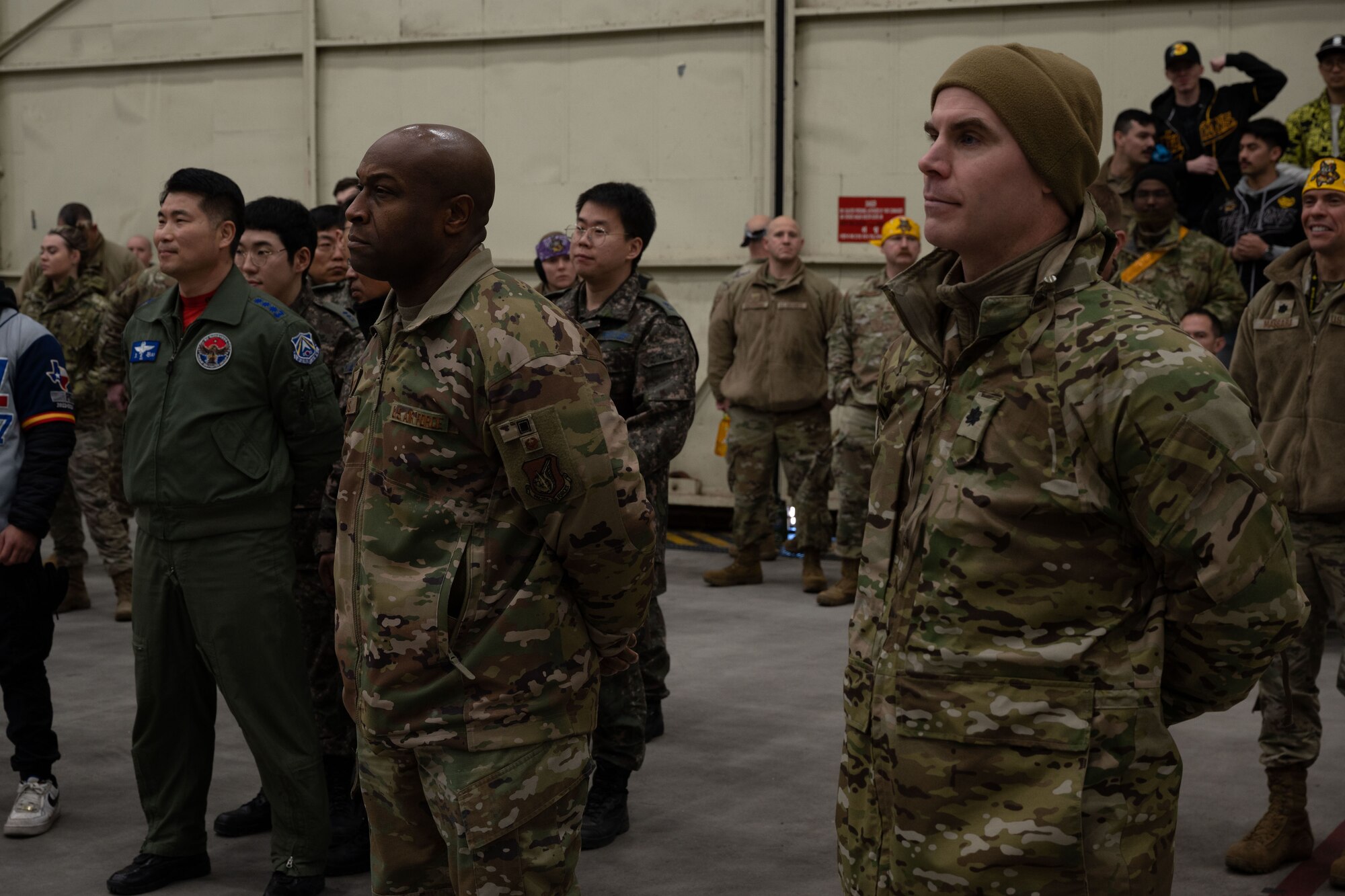 Republic of Korea Air Force and 8th Fighter Wing leadership watches the 4th Quarter Load Crew Competition.