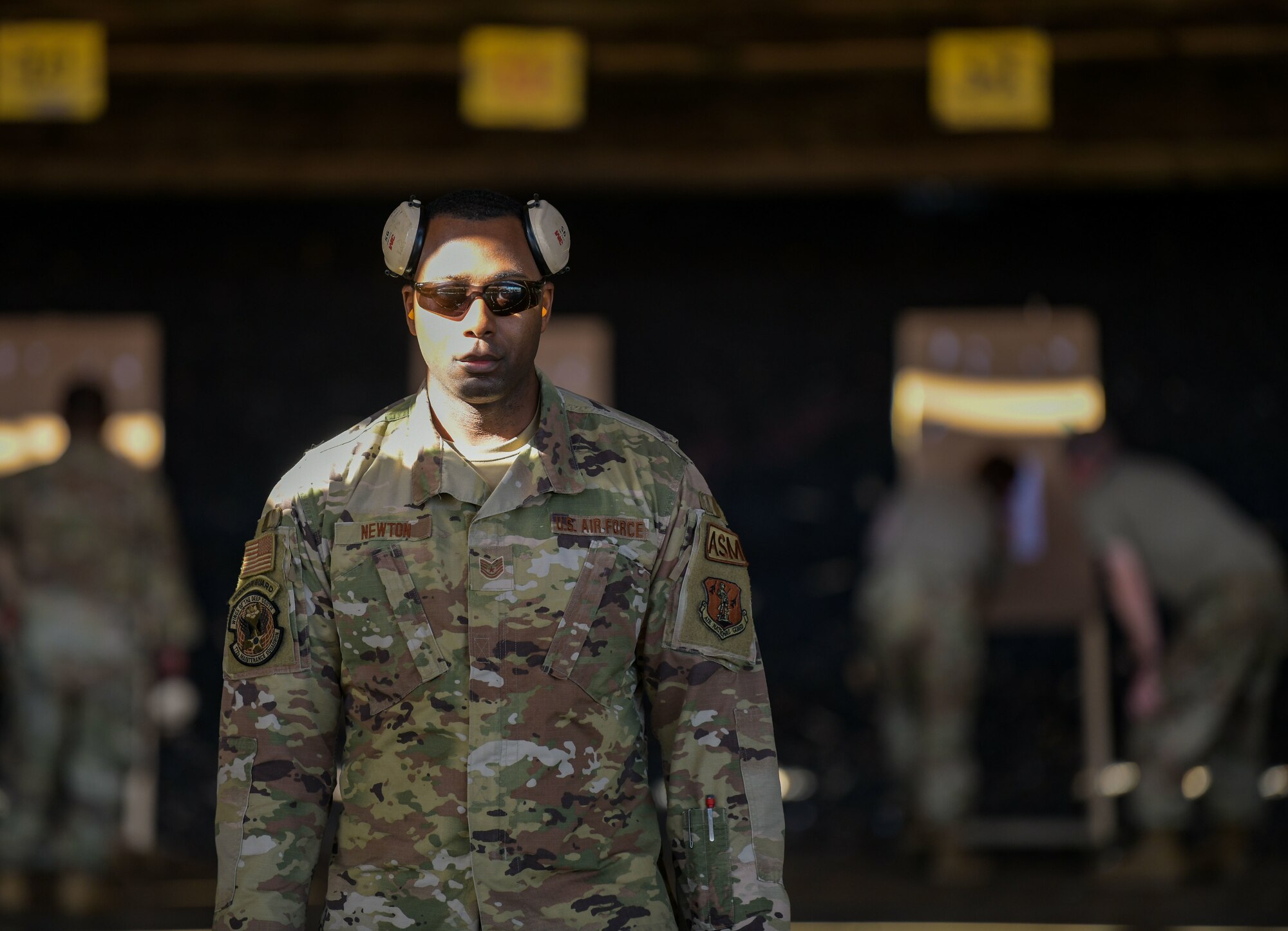 Members of the 172nd Airlift Wing, Jackson, Mississippi, Resource Protection Team qualified on the M18 pistol and M4 rifle at the Combat Readiness Training Center, Gulfport, Mississippi, December 6, 2022. The 172 RPT is a volunteer force, drawn from shops across the base, comprised of trained multi-capable augmentees to the 172nd Security Forces Squadron. U.S. Air National Guard photo by Staff Sgt. Jared Bounds.