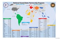 State Partnership Program map as of January 31, 2023 showing 88 partnerships with 100 partner nations.