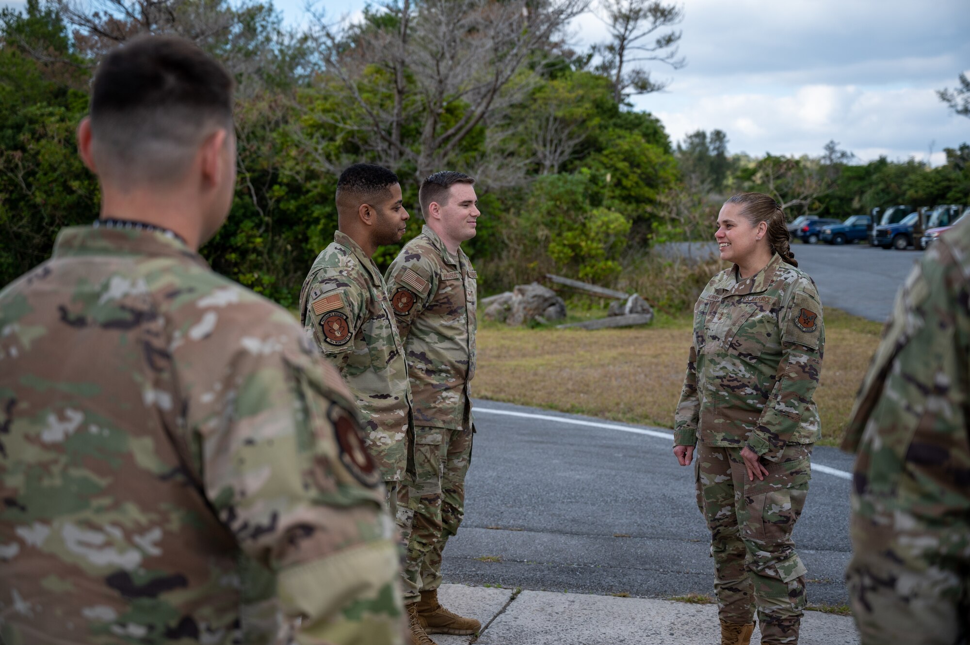Airmen speak to each other