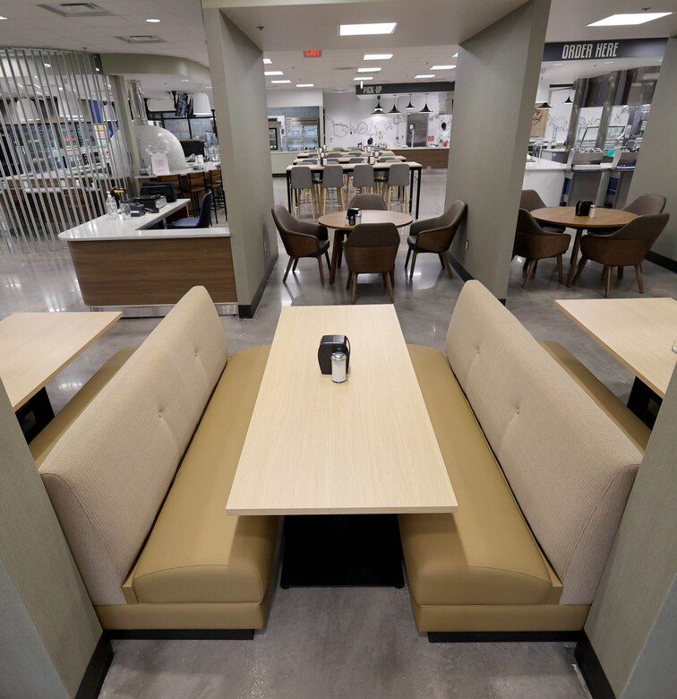 The Hunter Army Airfield Warrior Restaurant near Savannah, Georgia, recently received a full-scale renovation that included all new furniture via a contract awarded by the U.S. Army Engineering and Support Center, Huntsville’s Furnishings Program. (Photo by Chris Putman)