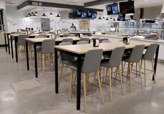 The Hunter Army Airfield Warrior Restaurant near Savannah, Georgia, recently received a full-scale renovation that included all new furniture via a contract awarded by the U.S. Army Engineering and Support Center, Huntsville’s Furnishings Program. (Photo by Chris Putman)