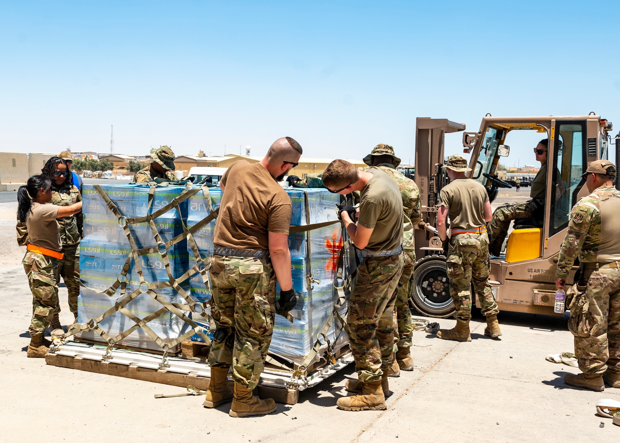 The pallet building exercise tested the boundaries of Agile Combat Employment (ACE) operations and the ability to pack up the base's essentials in a moment's notice.