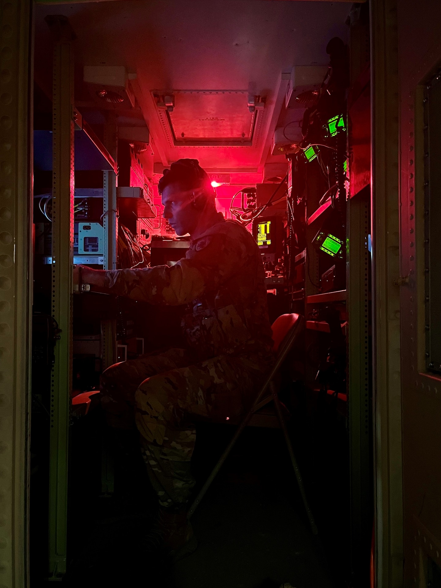 The Watering Hole was open for lunch daily during the warfighter and was a moral boostSpc. Connor Ridings builds links on the ADSI (Air Defense Systems Integrator) to provide Command and Control data and track friendly and enemy forces activity within the airspace of the unit’s area of operations during the warfighter exercise May 27-June 13 at Fort Indiantown Gap, Pa.