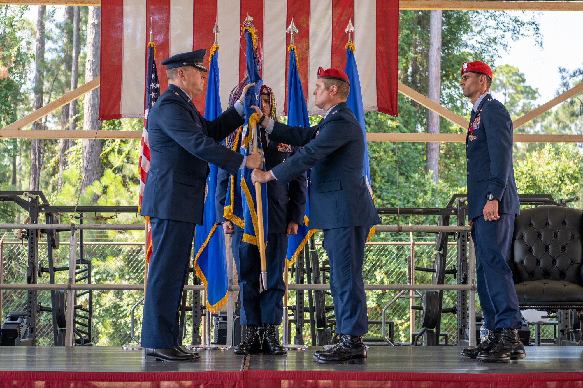 U.S. Air Force Col. Daniel L. Magruder assumes command of the 24th Special Operations Wing at Hurlburt Field, Florida, Jun. 29, 2023.