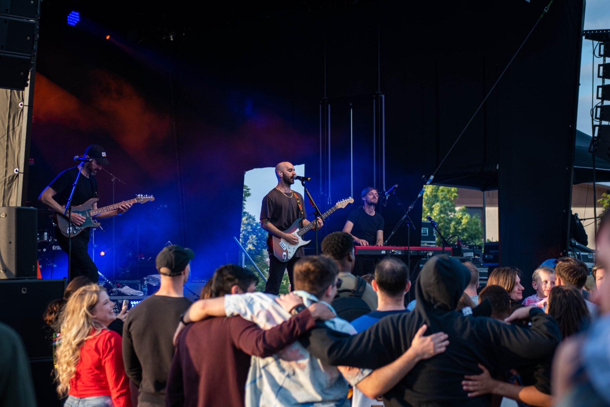 The American band, X Ambassadors, perform during Super Saber Day, at Spangdahlem Air Base, Germany, July 2, 2023.