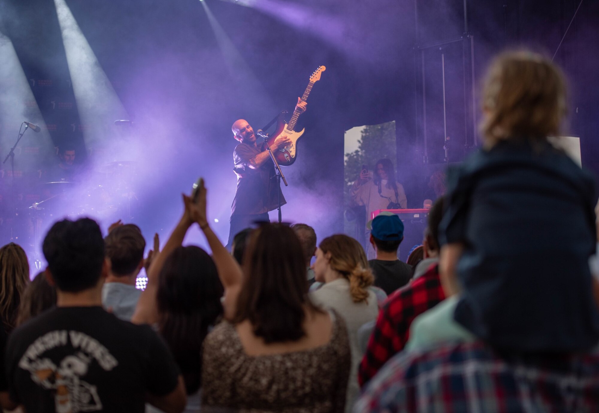 The American band, X Ambassadors, performs during Super Saber Day at Spangdahlem Air Base, Germany, July 2, 2023.