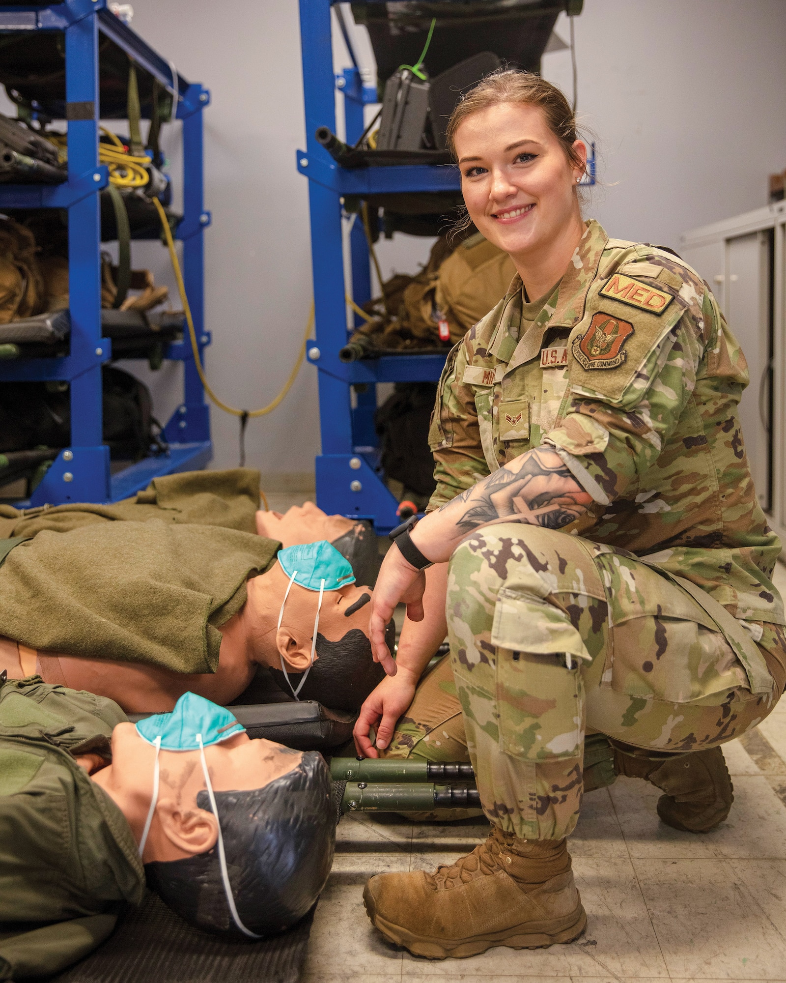 Airman 1st Class Nicole Miller, 445th Aeromedical Evacuation Squadron AE technician, is the 445th Airlift Wing July Spotlight Performer.
