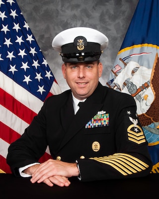 Bio Photo CMDCM Kaszubowski in US Navy Dress Blue Uniform