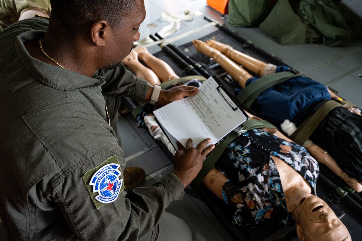 A service member goes through a training.