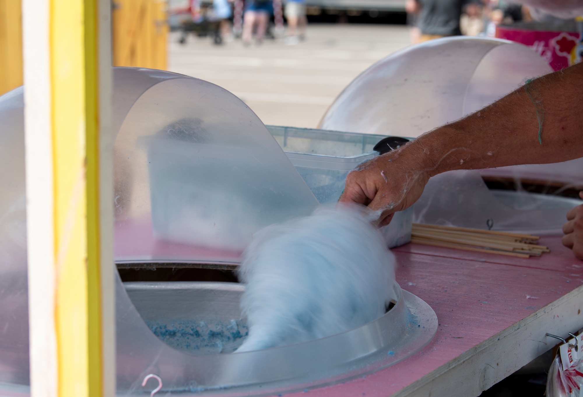 Cotton candy is prepared during Freedom Fest at Ramstein Air Base, Germany, July 4, 2023.