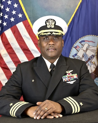 VIRGINIA BEACH, Va. (July 6, 2023) -- Official portrait of Cmdr. Uries S. Anderson. (U.S. Navy photo)