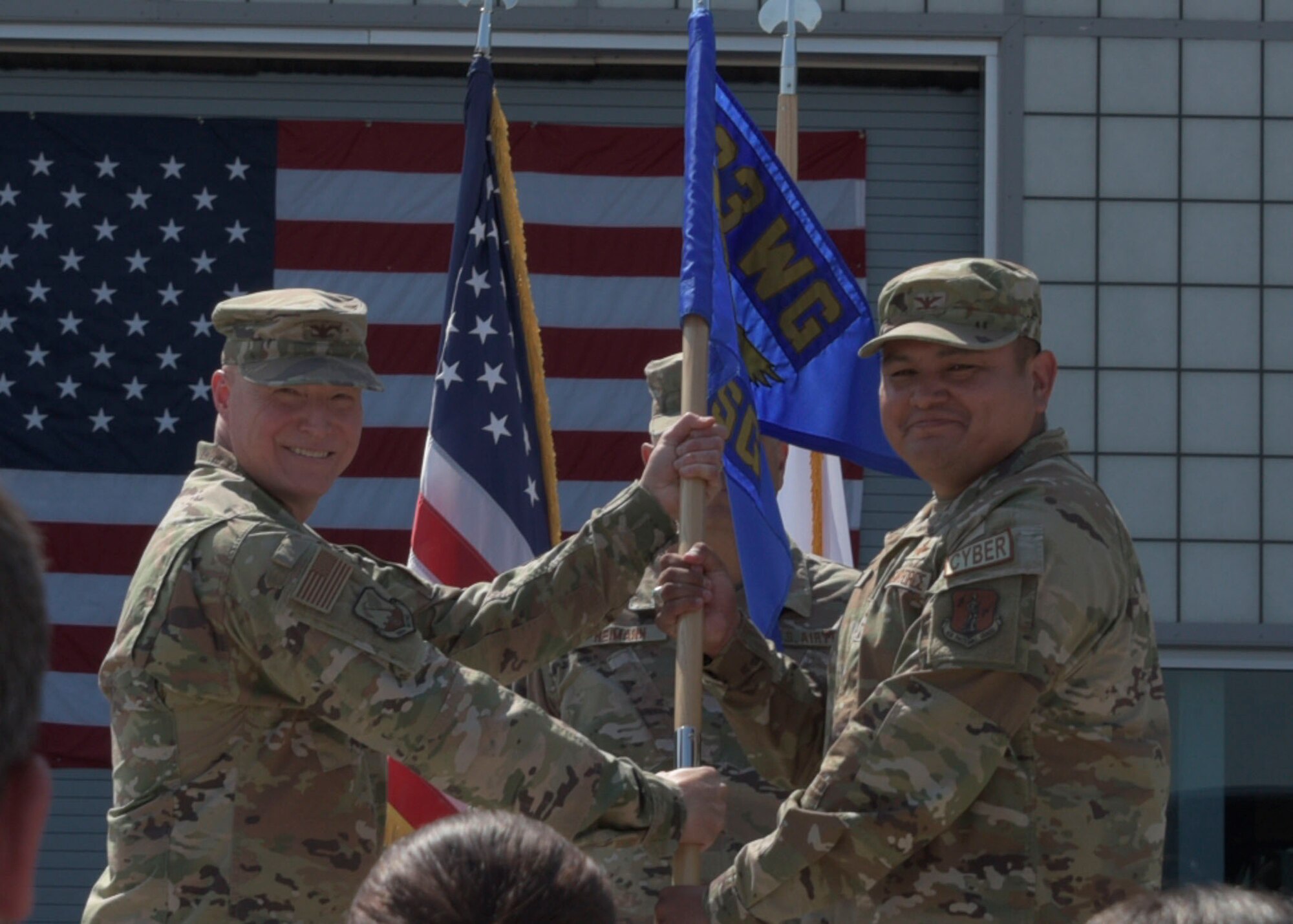 Photo of Mission Support Group Change of Command ceremony