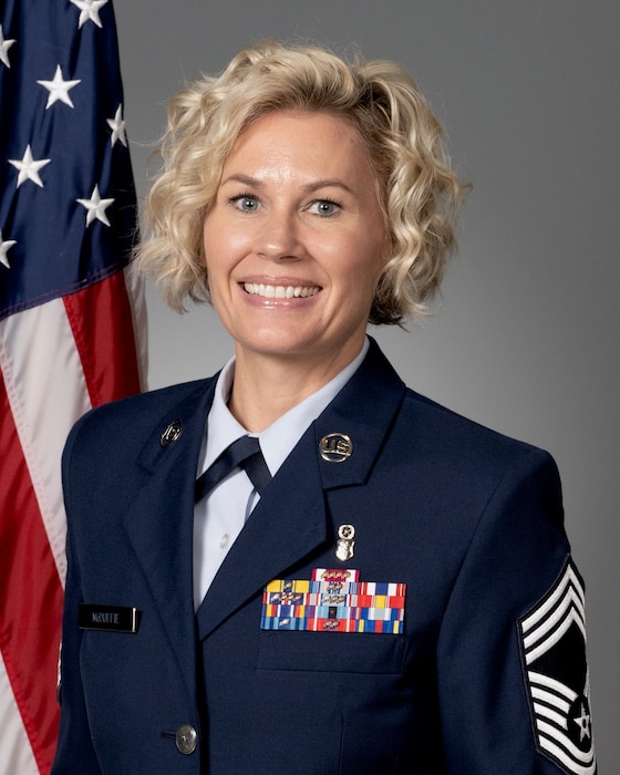 Official photo of Chief Master Sergeant Jacey McDuffie