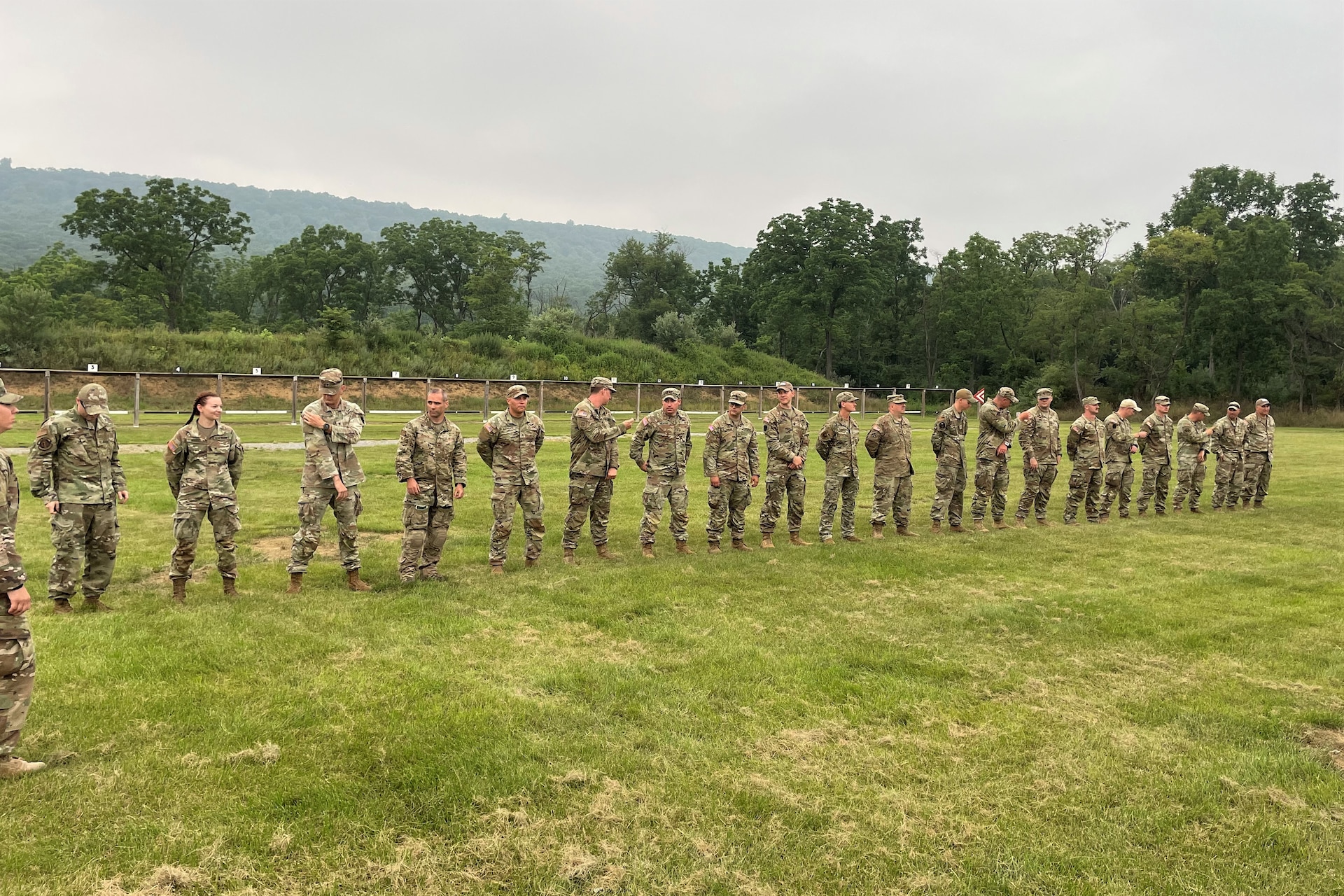 The top 20 shooters pose for a photo at the conclusion of the annual Governor’s Twenty marksmanship competition July 1, 2023, at Fort Indiantown Gap, Pa. (Courtesy photo)