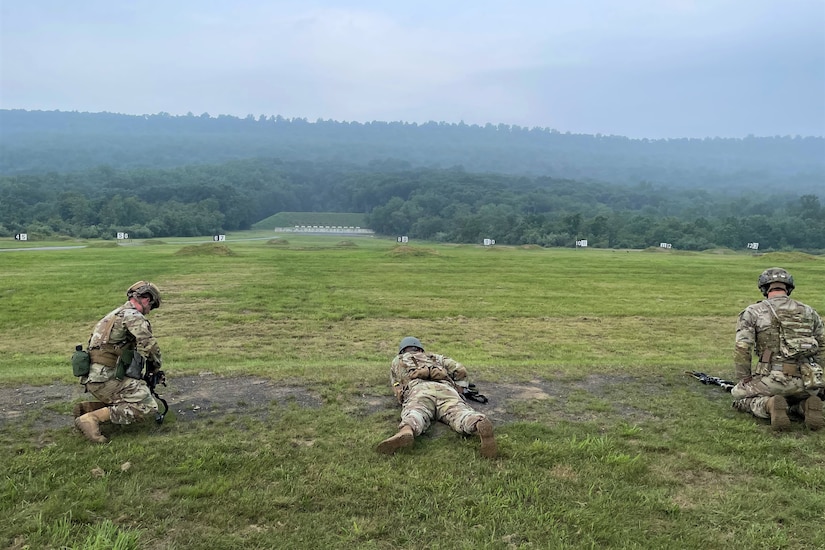Pennsylvania National Guard members compete in the annual Governor’s Twenty marksmanship competition July 1, 2023, at Fort Indiantown Gap, Pa. (Courtesy photo)