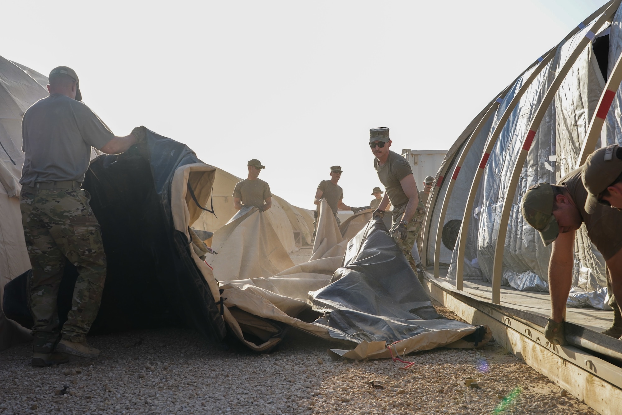 378th ECES disassemble tents as part of base improvement plan