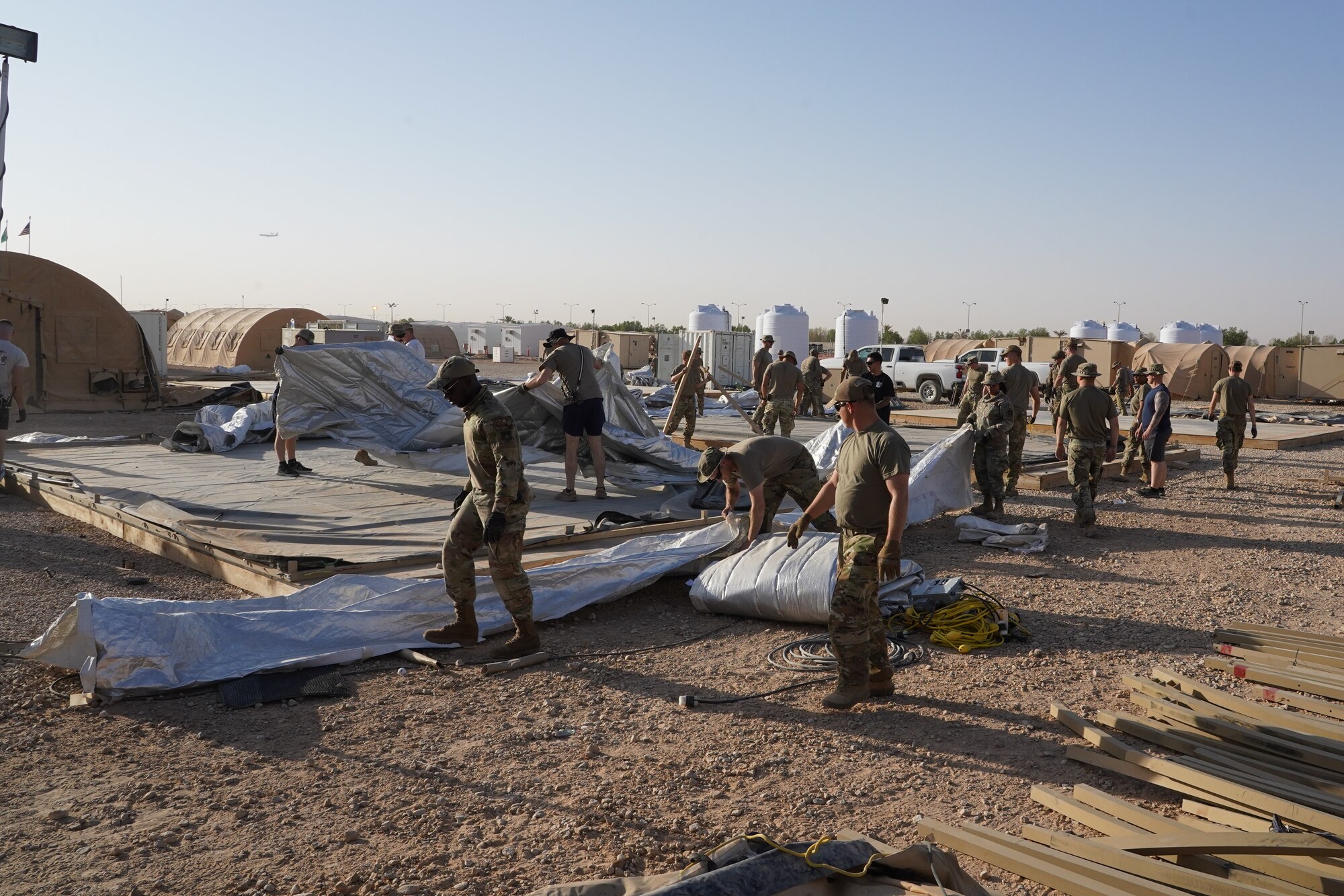 378th ECES disassemble tents as part of base improvement plan