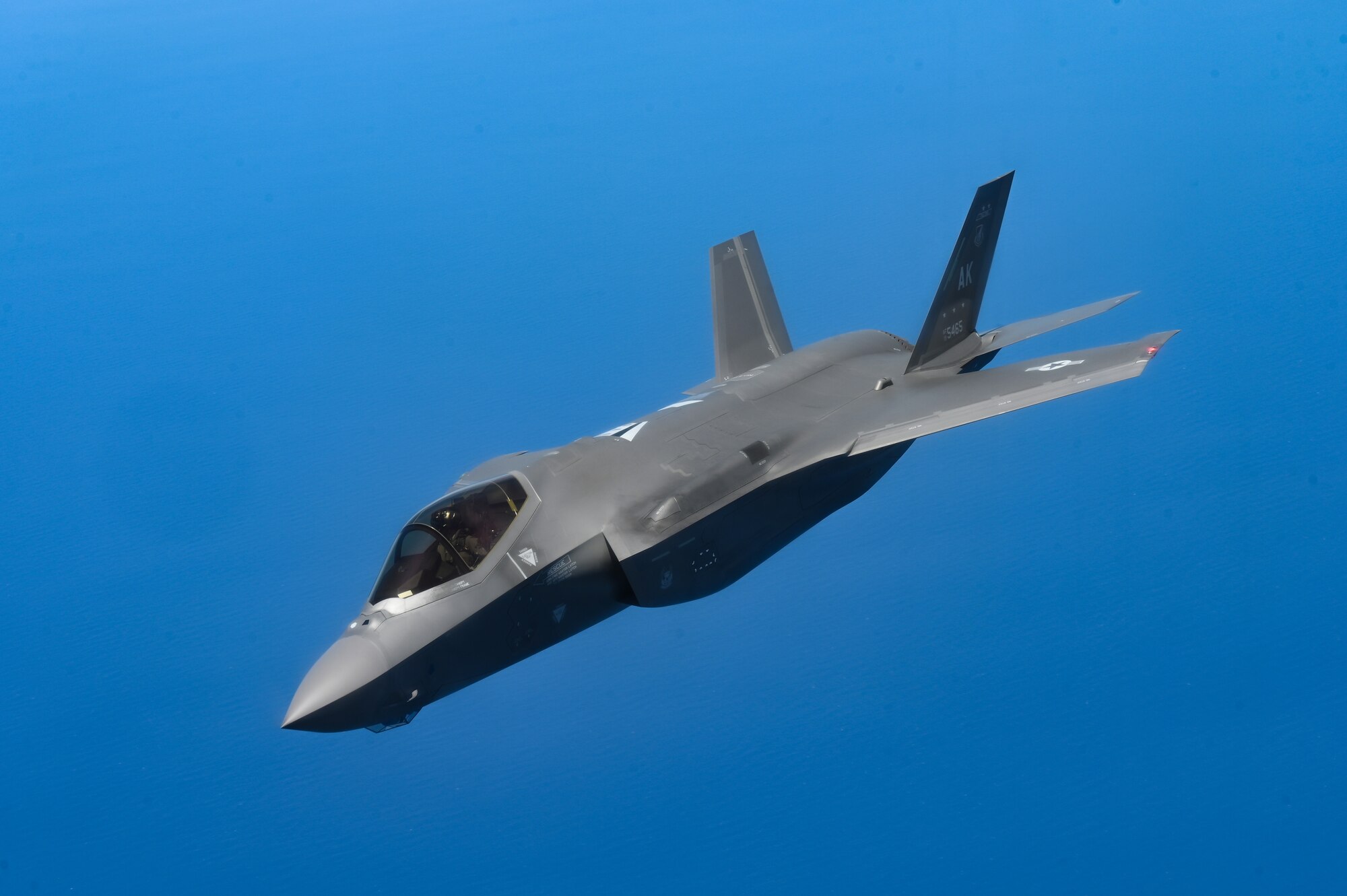 An aircraft flies.