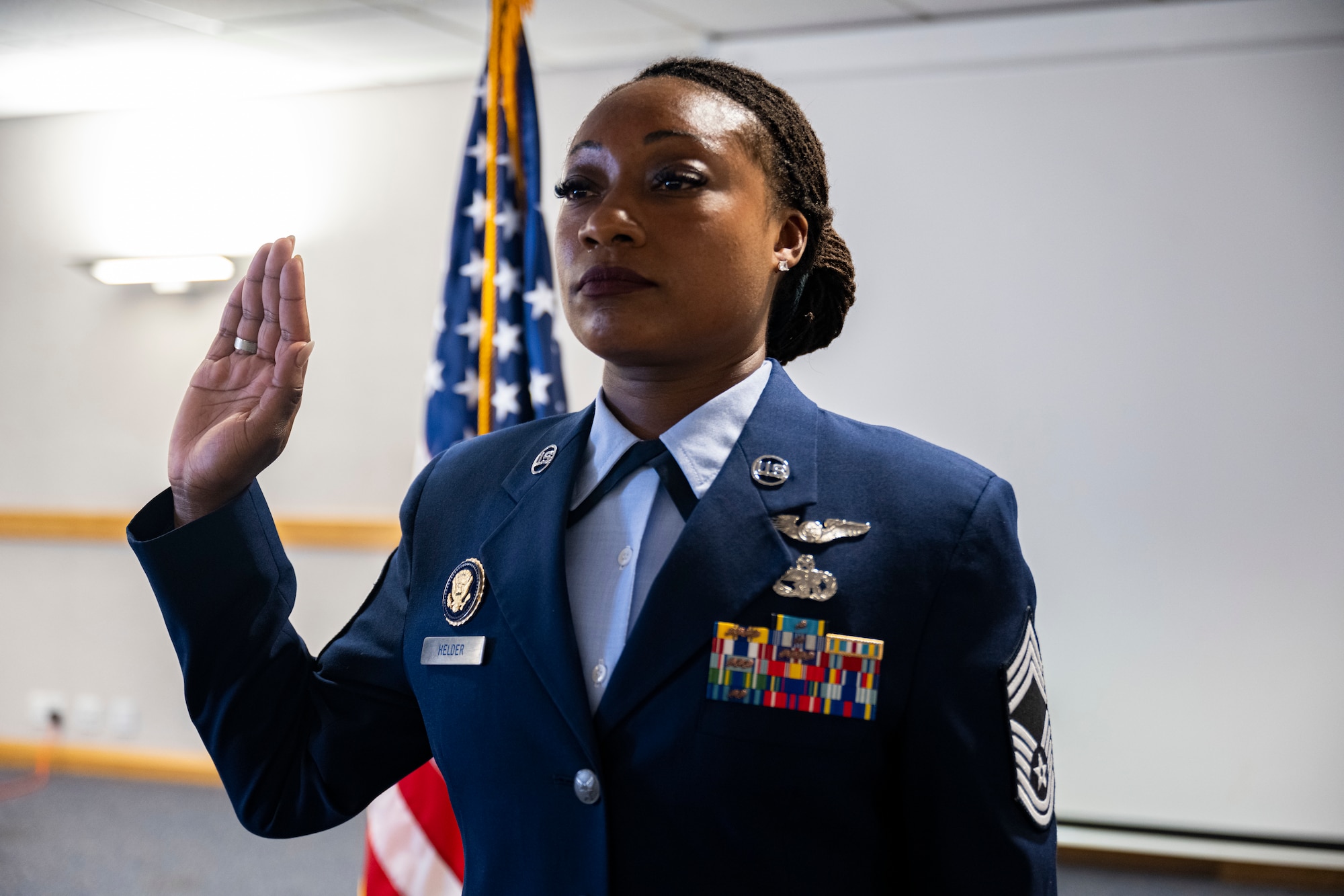 Chief master sergeant is the highest enlisted rank achievable in the USAF and makes up one percent of the enlisted force.