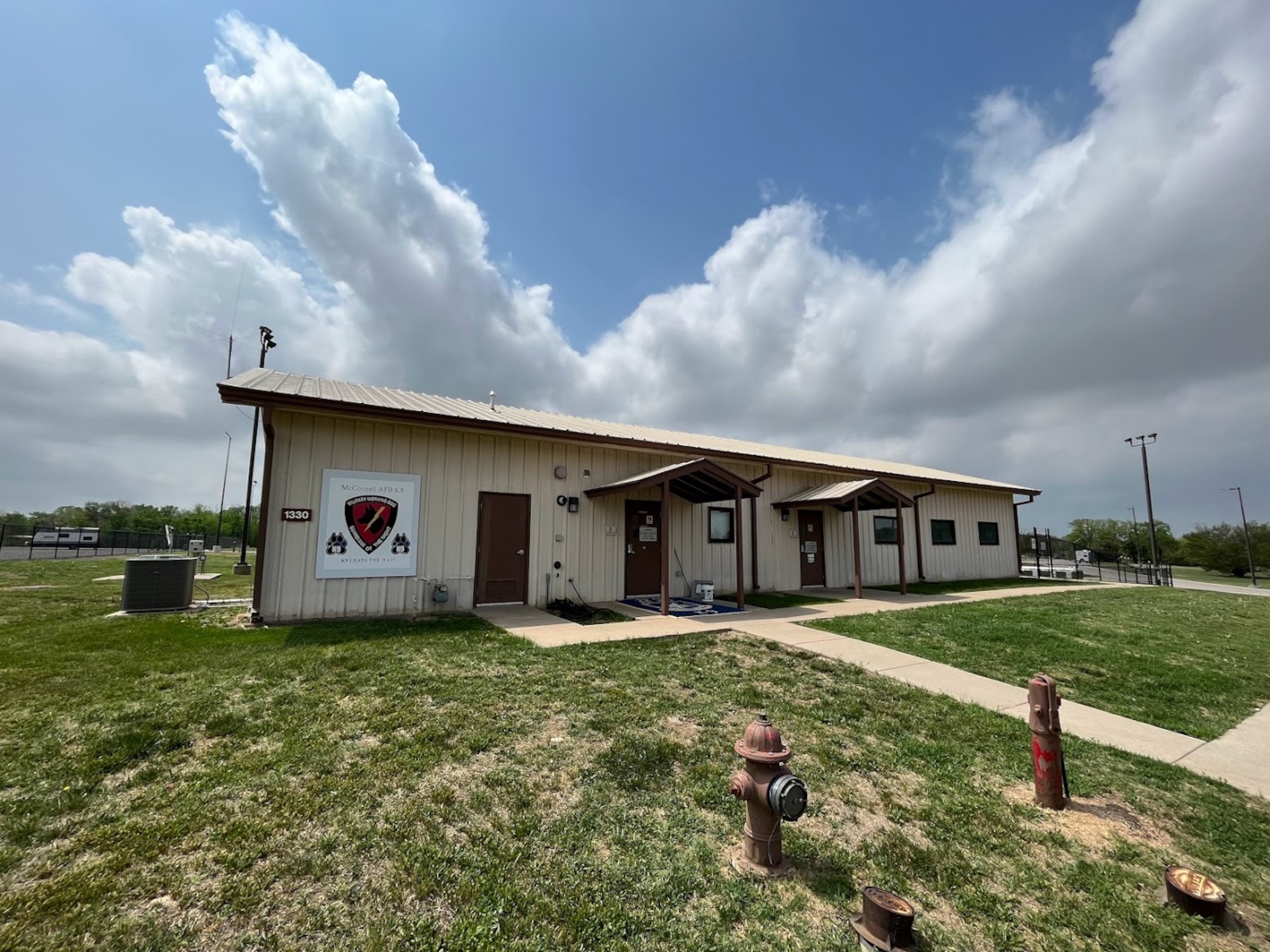 The current facility for the 22nd Security Forces Squadron K9 unit at McConnell Air Force Base, Kansas. The Kansas City District, U.S. Army Corps of Engineers is designing and building a brand-new facility for the squadron. (U.S. Army photo by Christine Paul)