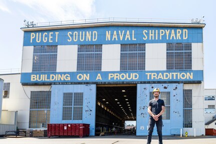 Greg Robins,work supervisor, Shop 11/17, Shipfitters, Forge and Sheetmetal, comes from a long line of PSNS & IMF employees. Four generations of his family, dating back to the 1920s, have worked at the shipyard. (U.S. Navy photo by Jeb Fach)