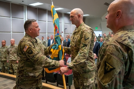 The Utah Army National Guard welcomes its new garrison commander of Camp Williams during a change-of-command ceremony