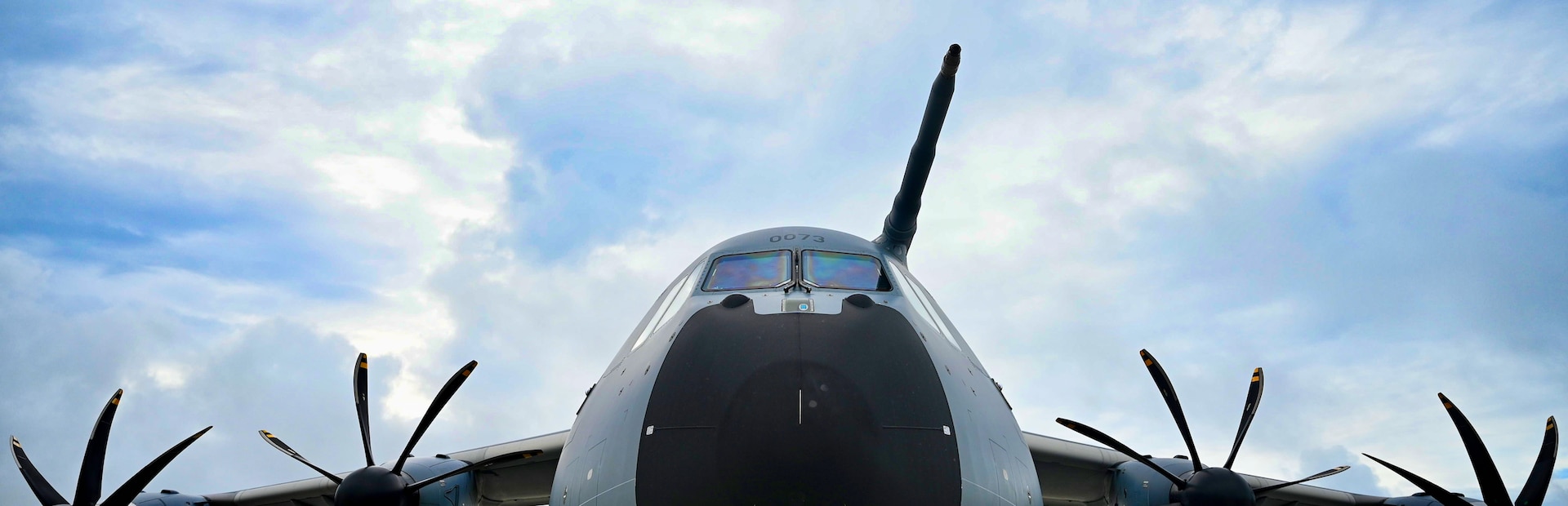 A French Air and Space Force A400M pilots is prepared for take-off prior to a search and rescue mission over the Pacific Ocean, July 10, 2023.