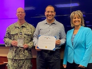 Michael Wallace was awarded the Department of the Navy (DON) Civilian Service Commendation Medal, which is the fourth highest civilian award, for his work as the Assistant Lead for the IG Inspection Preparation. In this role Wallace assisted with the development of an overall IG Plan of Action and Milestones, assembled a team to conduct mock inspections, provided regular updates to NSWC Crane’s Commanding Officer and Technical Director, and documented best practices for future inspections.