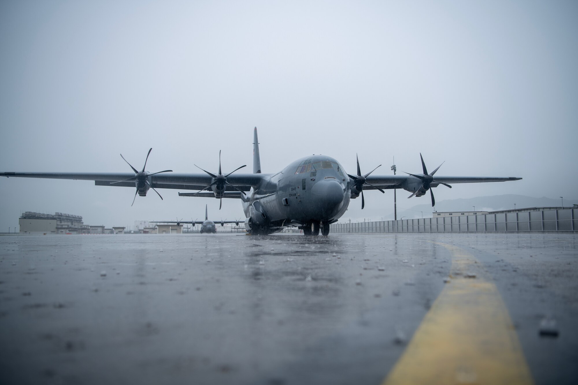 C-130J waiting to be refueled at Marine Corps Air Station Iwakuni